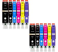 580XXL 581XXL Cartouches d'encre compatibles avec Canon PGI-580 CLI-581 pour Pixma TS8350 Series, TS8350a, TR7650, TS8100 Series, TS8200 Series Multipack 12 Cartouches 580 581 XXL
