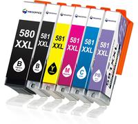 580XXL 581XXL Encre pour PGI-580 XXL CLI-581 XXL Cartouches compatibles pour Canon Pixma TR7500 TR8500 TS6100 TS6200 TS6300 TS700 TS8200 TS8350 TS9150 Imprimante(6 Pack)
