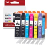 581 580 CLI-581 PGI-580 XXL Cartouches d'encre Remplacement Compatible pour Canon 581 580 XXL pour Pixma TS6150 TS6350 TS6351a TS700 TS705 TS7450a TR7500 TR8500 TS8200 TS8350 TS9150 TS9155(6PACK)
