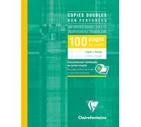 583c Un Étui De Copies Doubles Non Perforées - 16,5x21 Cm - 100 Pages Lignées Avec Marge - Papier Blanc 90 G - Étui Réutilisable[Z435]