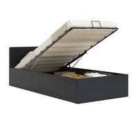 584®Maison Lit Coffre Adulte 90 x 200 cm Design Dormir - Structure de lit à rangement Confortables hydraulique Noir Similicuir 90x20