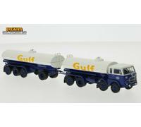 58457 Brekina Camion Fiat 690 Mille-Pattes Avec Citerne Gulf En Échelle 1:87