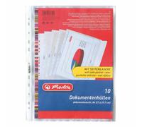 [5896204-5] herlitz Lot de 5 Lots de 10 pochettes perforées avec rabat de fer...