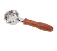 58mm Bottomless Portafilter 2 Ear, Acier Inoxydable avec Poignée Bois - Compatible Groupe E61, Observation Flux Café, Extraction Précise