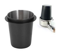 58mm Dosing Cup, Stainless Steel Coffee Dosing Cup Coffee Powder Feeder Part Heavy Duty for Machine Accessory (black)