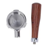 58mm Porte - filtre Bottomless, Poignée en Bois Massif, Panier Inox Détachable - Optimisez l'Extraction Café, Compatible, Nettoyage Facile et Usage Durable (E Cercle Palissandre)
