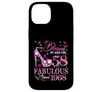 58th Birthday Queen Blessed by God 58 Fabulous Since 1968 Coque pour iPhone 14