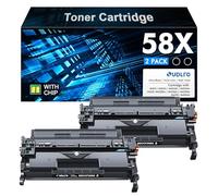 58X CF258X Lot de 2 cartouches de toner noir de rechange pour HP 58X CF258X 58A CF258A CF258A Compatible avec imprimante Laserjet MFP M428fdw M428fdn M428dw M404 M428 Pro M404n M404dn M404dw (avec