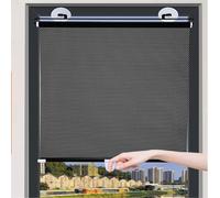 58X125CM Store occultant à Ventouse - sans perçage - pour fenêtre - Rideau Protection Solaire Isolant Thermique- Amovible - pour Chambre/Salon/Bureau/Salle de Bain/Cuisine/Voiture