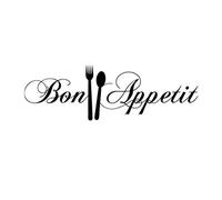58X18CM Bon Appétit Stickers Muraux Amovibles Art Murales Stickers Muraux pour Cuisine et Salon (Enveloppé par Rouleau Coton Perlé)