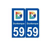 59 Dunkerque logo autocollant plaque stickers ville - Angles : arrondis