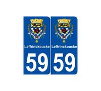 59 Leffrinckoucke blason autocollant plaque stickers ville - arrondis