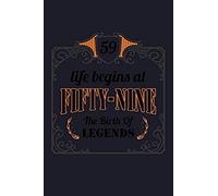 59 Life Begins At Fifty Nine The Birth Of Legends: Blank Paper Sketch Book - Artist Sketch Pad Journal For Sketching, Doodling, Drawing, Painting Or Writing