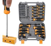 59-piece Screwdriver Set with Case, Portable Magnetic Screwdriver Tool | Screwdriver Bit Set for Repair Watch Eyeglass Bike Electric Computer Furniture Home Garage