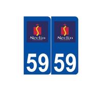 59 Seclin logo autocollant plaque stickers ville - arrondis