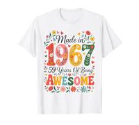 59 Year Old Made in 1967 Retro Floral 59th Birthday Women T-Shirt