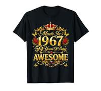 59 Year Old Made in 1967 Retro Floral 59th Birthday Women T-Shirt