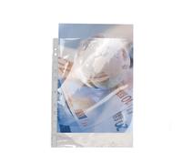 Exacompta Étui carton 100 pochettes perforées polypropylène lisse haute résistance A4 Cristal