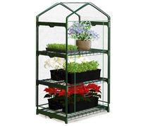 Mini Serre Balcon Feuille 3 étagères 125x69x49cm