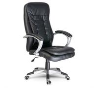 Fauteuil de bureau en cuir écologique - Sofotel - Toronto - Noir - Ergonomique - Appui-tête profilé - Coussin double