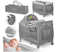 Lit de voyage pliable - JANSHOP - 125x65x78 cm - Gris - Modèle RK-242 - Pliable et léger - Entrée latérale amovible
