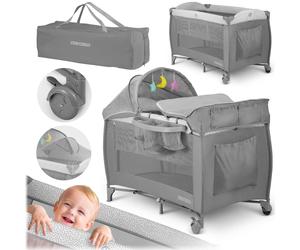 5903890606268 Łóżeczko turystyczne + materac + torba 125x65x78cm RK-242 szare Ri