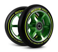 Roues de trottinette - Soke - 110 mm - 2 pièces - Citron vert - ABEC 9 - Dureté 88A - Aluminium + PU