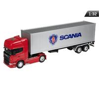 5904726838648 Model 1:32, SCANIA V8 R730, ciągnik czerwony - naczepa srebrna (C3