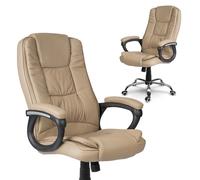 Sofotel Porto Chaise de Bureau pivotante en Cuir synthétique Beige