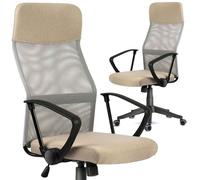 Fauteuil de bureau pivotant - Sofotel - Micro-maille - Beige - Réglage hauteur - Appui-tête intégré