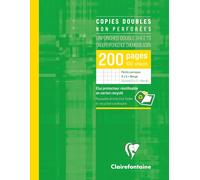 592c Un Étui De Copies Doubles Non Perforées - 16,5x21cm - 200 Pages Petits Carreaux Avec Marge - Papier Blanc 90 G - Étui Réutilisable[Z438]