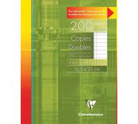 593c Un Étui De Copies Doubles Non Perforées - 16,5x21 Cm - 200 Pages Lignées Avec Marge - Papier Blanc 90 G - Étui Réutilisable[Z436]