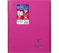 596808c Un Cahier À Spirale Koverbook Rose - A4+ 22,5x29,7 Cm - 160 Pages Détachables Lignées Avec Marge - Papier Blanc 90 G - Couverture Polypro