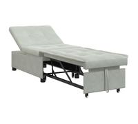 597250& Canapé-lit 3-en-1,Lit banquette,convertible, dépliant en velours gris clair