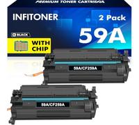 59A Toner Noir Compatible pour HP 59X 59A Pro MFP M428dw M404dn avec Chip | 2-Pack CF259A CF259X pour Pro MFP M304n M304dn M404n M404dw M406 M428fdn M428fdw M304 M404 M428 M430