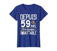 59eme Anniversaire De Mariage 59 Ans De Mariage pour Couple T-Shirt, Femme, Bleu Royal, M