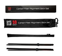 59Golf - Set de Baguettes d'alignement : 2X Tour Sticks Pliables en Carbone + 1x Housse en Cuir PU