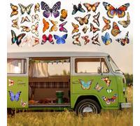 59PCS Autocollants de Voiture,Papillon Sticker Autocollant Vinyle Automobile Décoration Extérieure Décorations de Voiture Accessoires Decal Sticker pour SUV Camion Moto Portes Murs Ordinateur Portable
