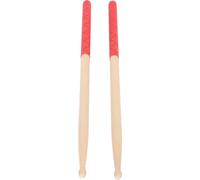 5a Baguettes de batterie pour enfants Ahornholz Tipps Baguettes de batterie avec Anti -Slip -Gummi -Gummi -Musikinstrumentenzubehör Rot X Muster