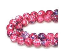5A Perles rondes et lisses en forme de fleur de pluie pour la fabrication de bijoux 38 cm (8 mm, rouge)