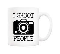 5Aup Mug à café humoristique I Shoot People Photographe pour homme et photographe Blanc 11 oz