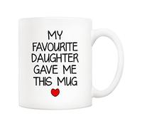 5Aup Mug avec inscription « My Favorite Daughter Gave Me This » - Cadeau de Noël, fête des pères et fête des mères - Cadeau d'anniversaire fantaisie pour les parents, maman, papa - 325 ml
