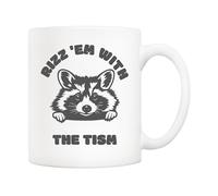 5Aup Rizz 'Em with The Tism Funny Raton laveur Mug - Meme Gag Idéal pour hommes, femmes, petit ami, petite amie et meilleurs amis - Sensibilisation à l'autisme, cadeaux d'anniversaire - Tasse à café