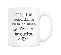 5Aup Tasse à café humoristique en céramique pour petit ami ou mari - of All The Weird Things I've Found Online, You're My Favourite - Tasse cadeau sarcastique Gag 325 ml - Parfait pour la fête des