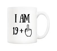 5Aup Tasse à café humoristique pour 20e anniversaire avec inscription « I Am 19 + 1 Best Gag » pour lui, elle, collègue, amie - Blanc, 325 ml