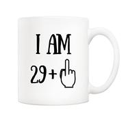 5Aup Tasse à café humoristique pour 30e anniversaire avec inscription « I Am 29 + 1 Best Gag » pour lui, elle, collègue, amie - Blanc, 325 ml
