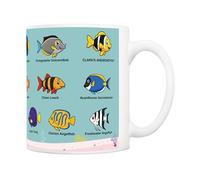5Aup Tasse à café motif poisson océan 325 ml - Tasse cadeau colorée pour aquarium tropical avec motif vie marine pour les amateurs d'aquarium et les gardiens de poissons