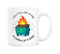 5Aup This Little Light of Mine Dumpster Fire Tasse à café - Tasse sarcastique sur le thème de l'anxiété et de la santé mentale, réutilisable et lavable en machine - Idéale pour le bureau, les proches