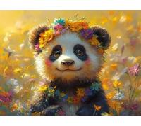 5D Adulte Diamond Painting Complet Kits, Animaux Panda DIY Numérique Mosaïque Gemme Art, Décoration Murale à la Maison, Cadeaux pour Les Filles 80x100cm YN5N-801