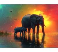 5D Adulte Diamond Painting Complet Kits, éLéPhant De Mer DIY Numérique Mosaïque Gemme Art, Décoration Murale à la Maison, Cadeaux pour Les Filles 20x30cm YN5N-213